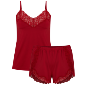 Short Doll Hope Em Microfibra Com Renda Vermelho Zaire Coleção Love Stories