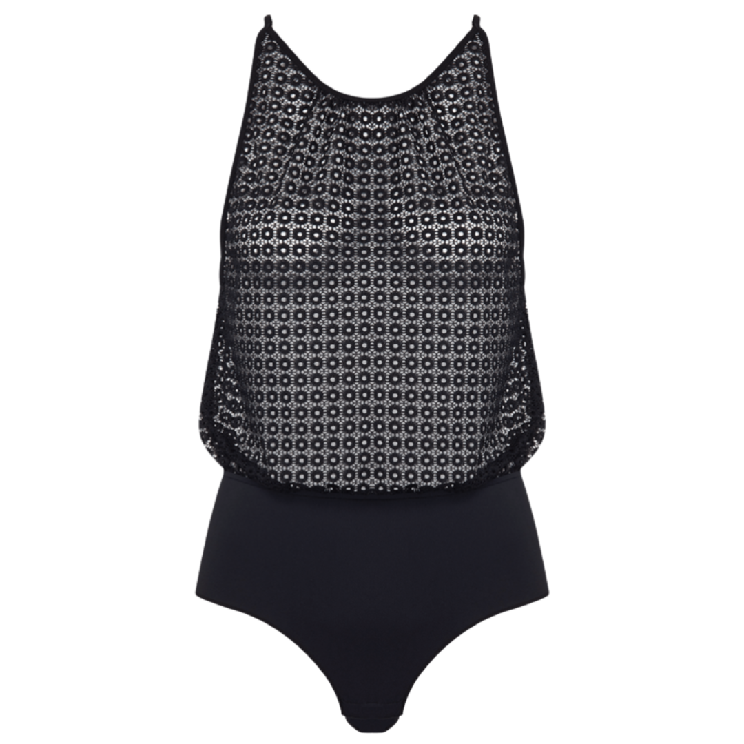 BODY COM GOLA HALTER - Preto