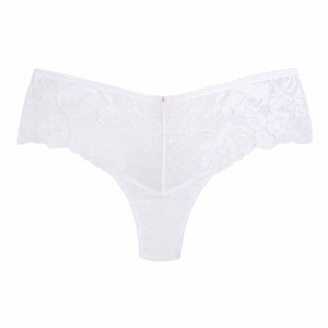 Calcinha Hope Laterais Largas Em Renda E Tule Branco Coleção Romantic