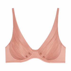 Sutiã Liebe Meia Taça Sem Bojo Em Tule Rosa Callas Coleção Stripes