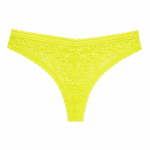 Calcinha Liebe Fio Dental Em Renda Celebrate Amarelo Cítrico