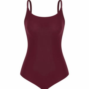 Body Hope Alças Finas Em Microfibra Vinho Bordo Coleção Nude